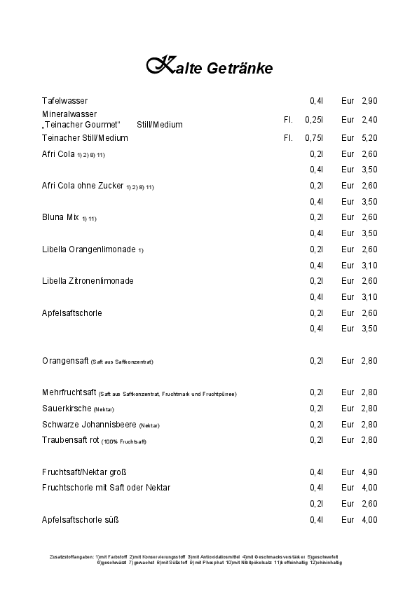 alkoholfreie Getränke