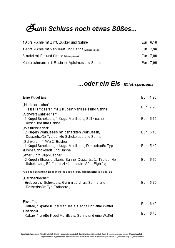 Süßes und Eis